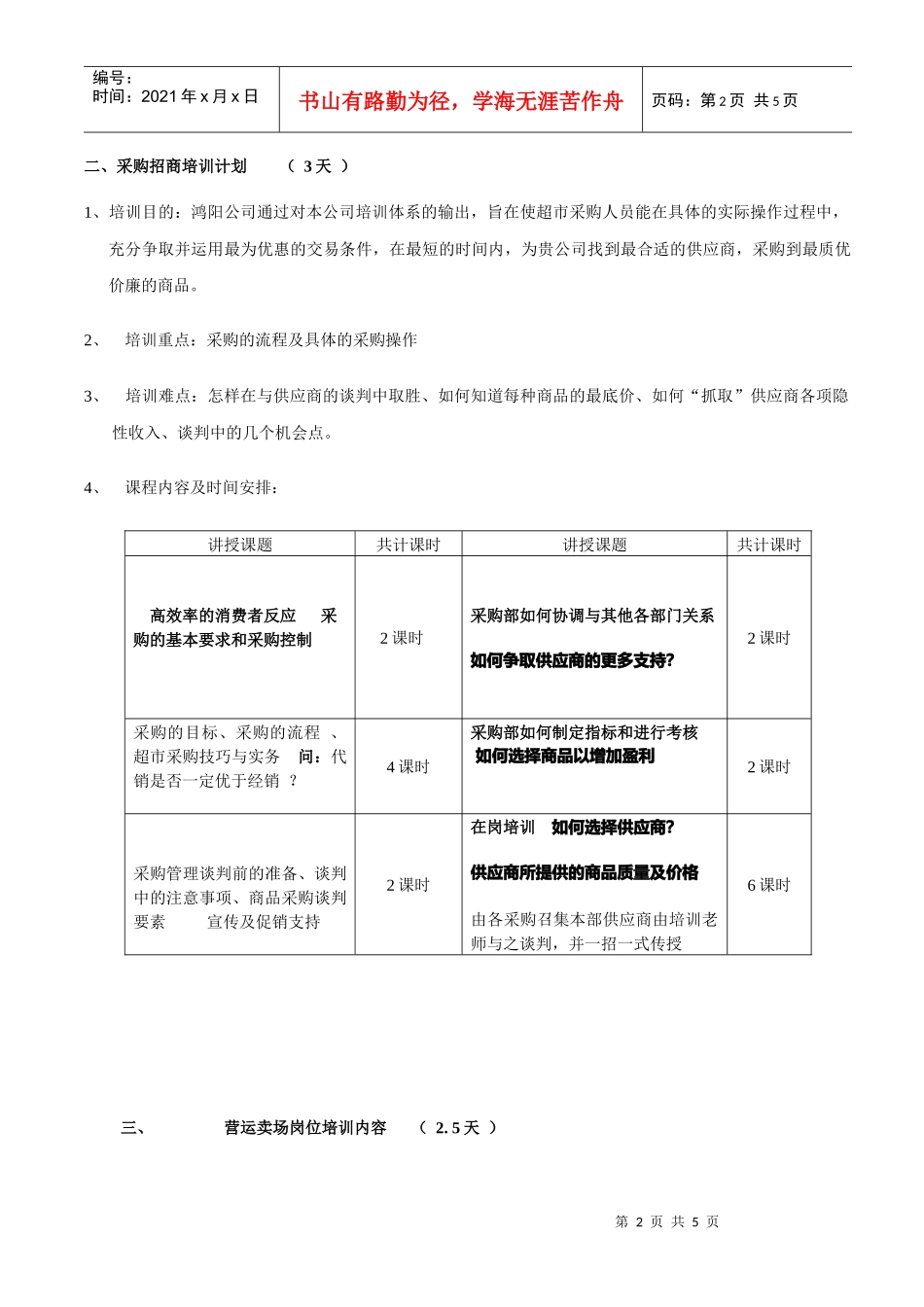 超市骨干员工培训方案_第2页