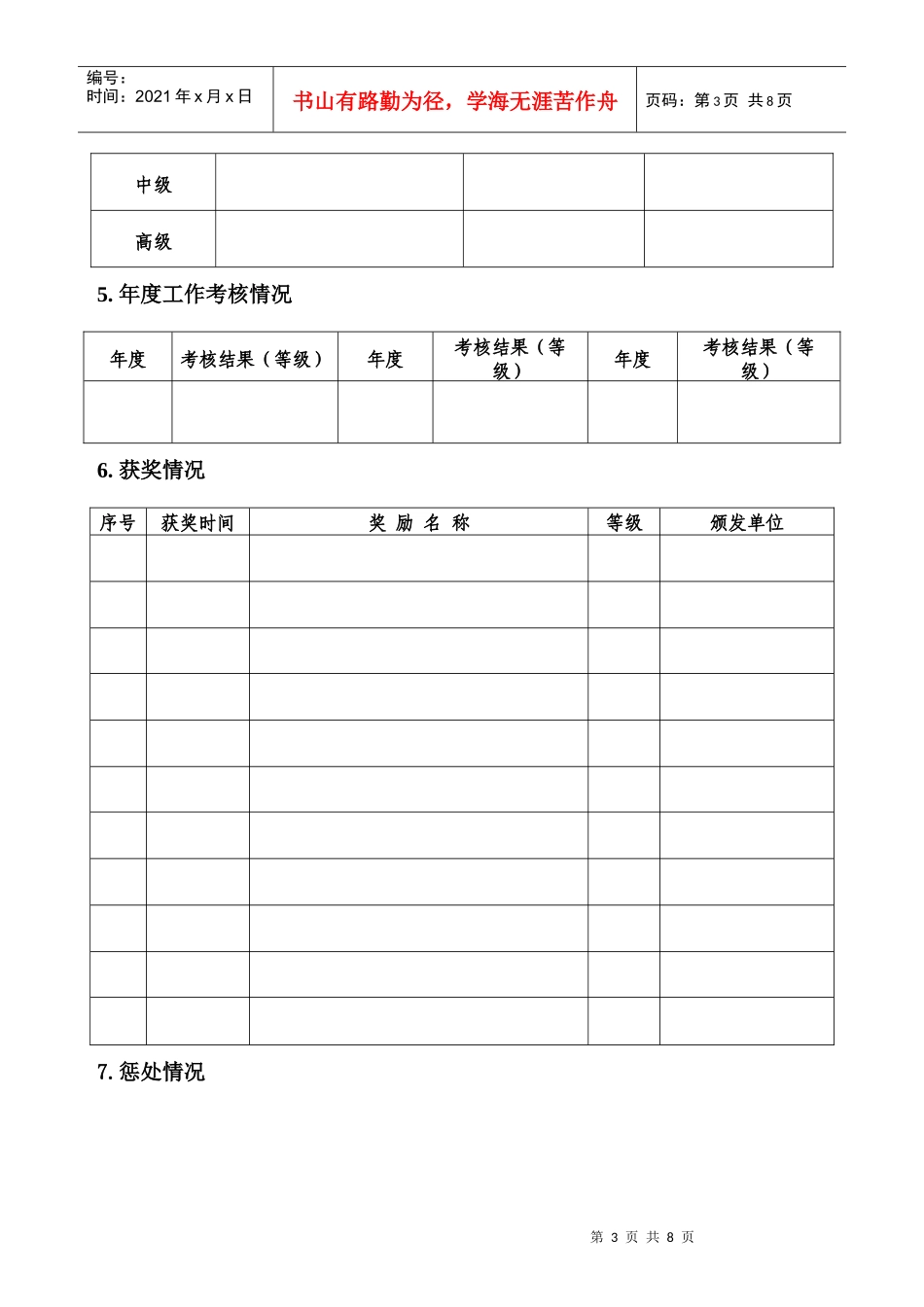 教师个人业务管理及管理知识分析档案_第3页