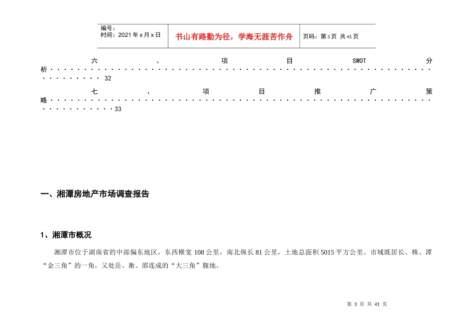 湘潭市某项目营销策略分析_第3页