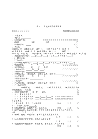 鼠疫病例个案调查