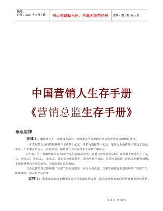 营销总监的生存手册