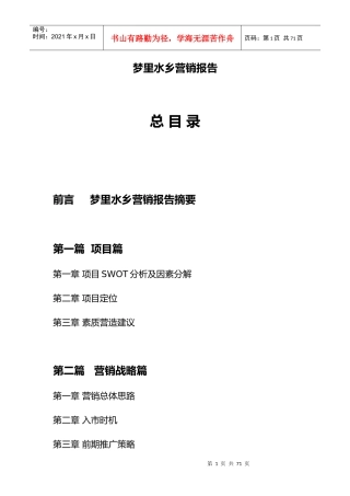 某地产项目营销报告