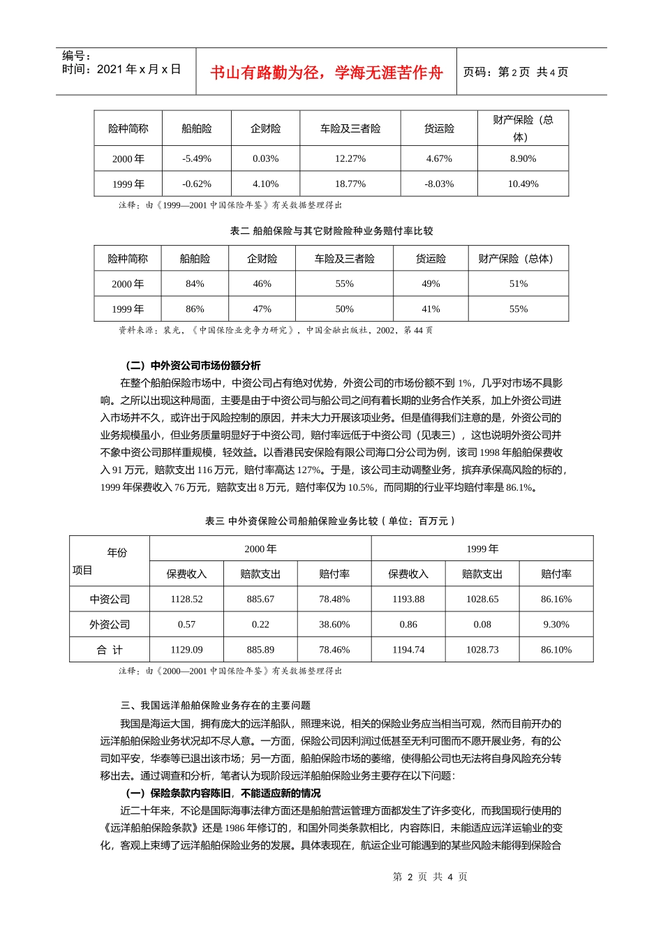 我国远洋船舶业务存在的问题与对策分析-我国远洋船舶险业务_第2页