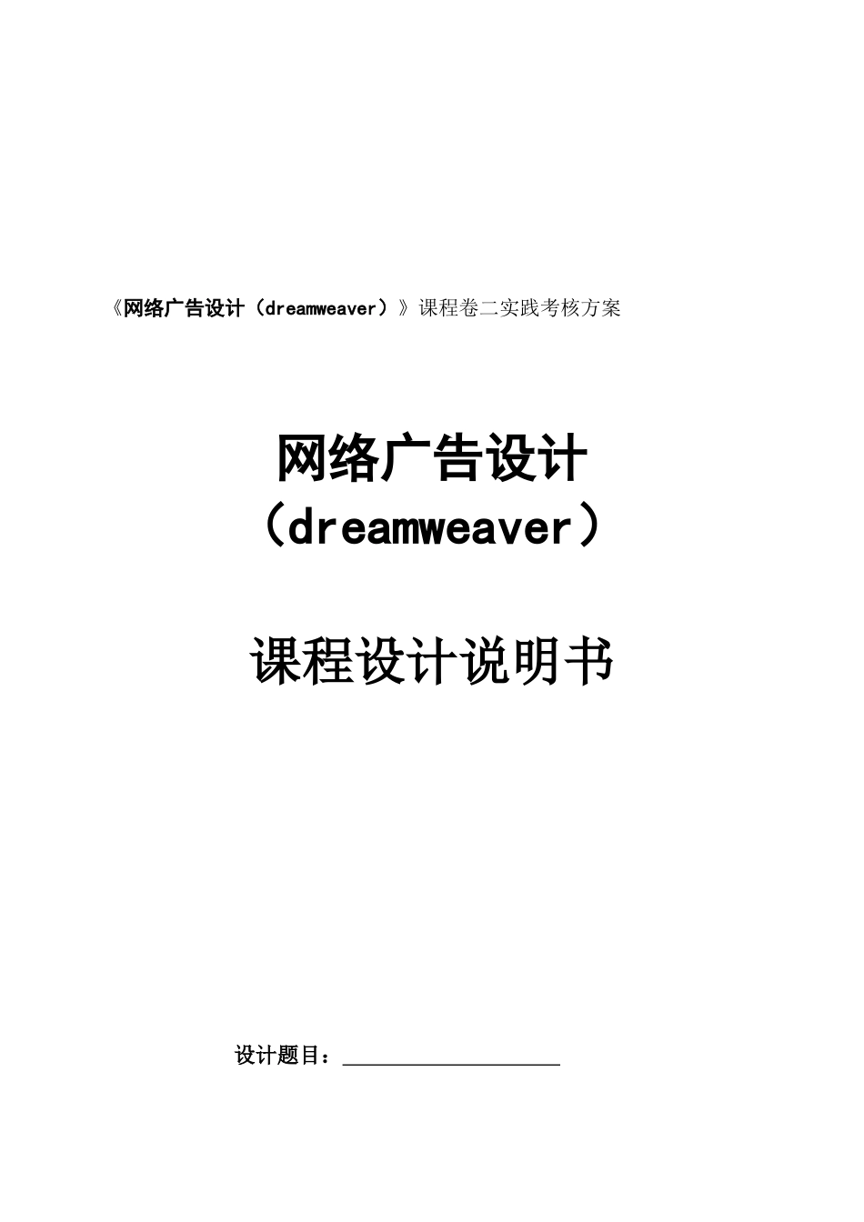 网络广告设计说明书_第1页