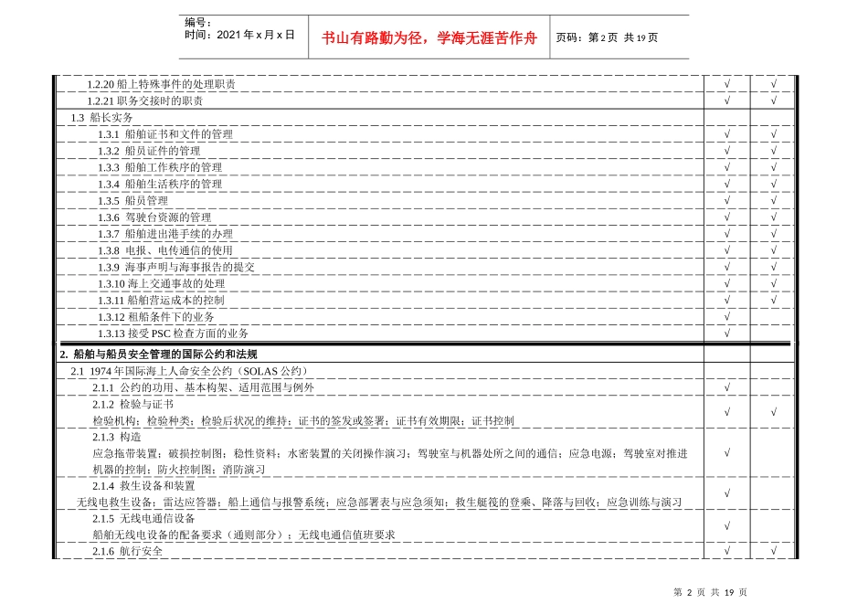 船长业务考试大纲_第2页
