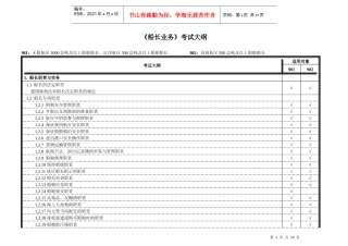 船长业务考试大纲
