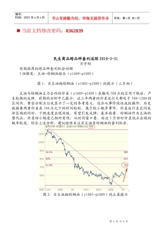 民生商品跨品种套利追踪报告