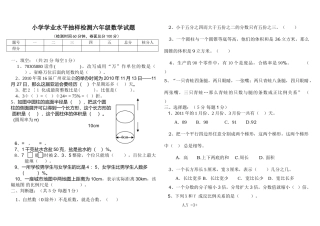 义丰小学20六年级数学下册期末水平测试题及答案 