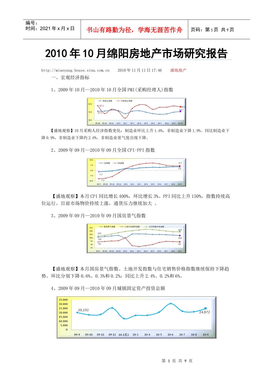 盛地地产 XXXX年十月绵阳房产市场分析_第1页