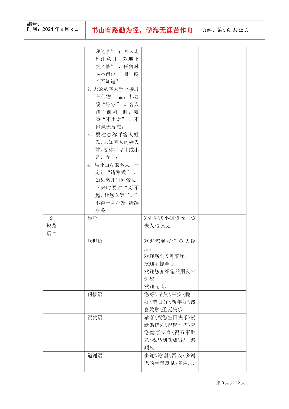 酒店粤菜厅服务员日常工作流程_第3页
