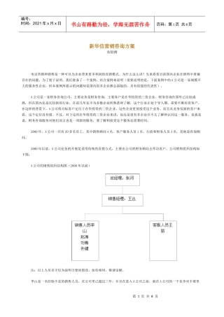 新华信营销咨询方案