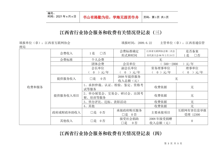 江西省行业协会服务和收费有关情况登记表（一）_第3页