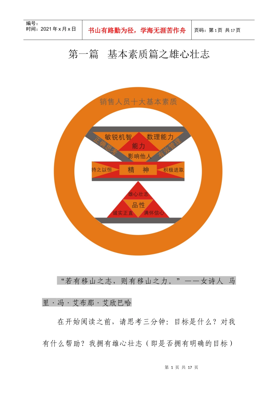 销售精英基本素质2雄心壮志_第1页