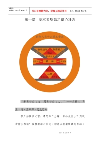 销售精英基本素质2雄心壮志