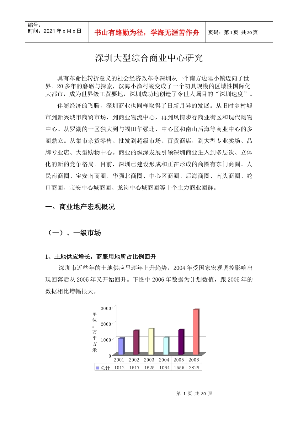 深圳大型综合商业中心研究_第1页