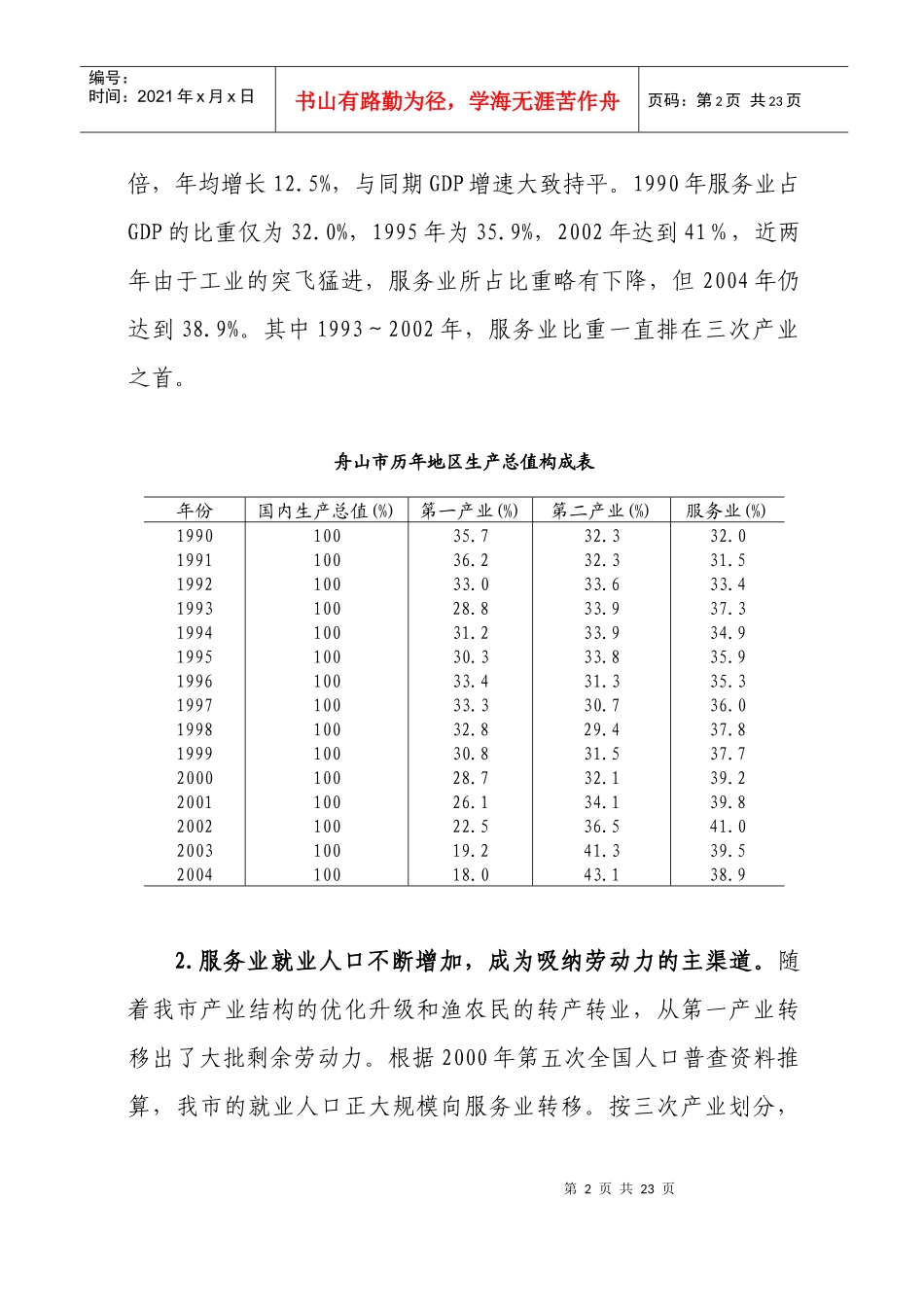 舟山市服务业发展基本思路研究_第2页