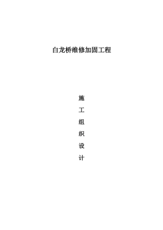 白龙桥维修加固施工方案
