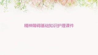 精神障碍基础知识护理课件