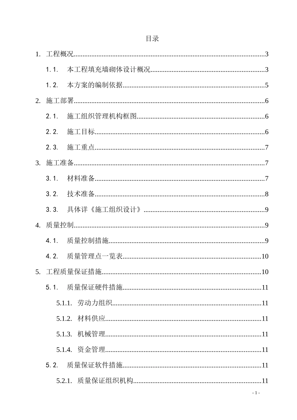 砌体填充墙施工方案正式版_第1页