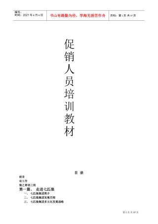 某某公司促销人员培训课件