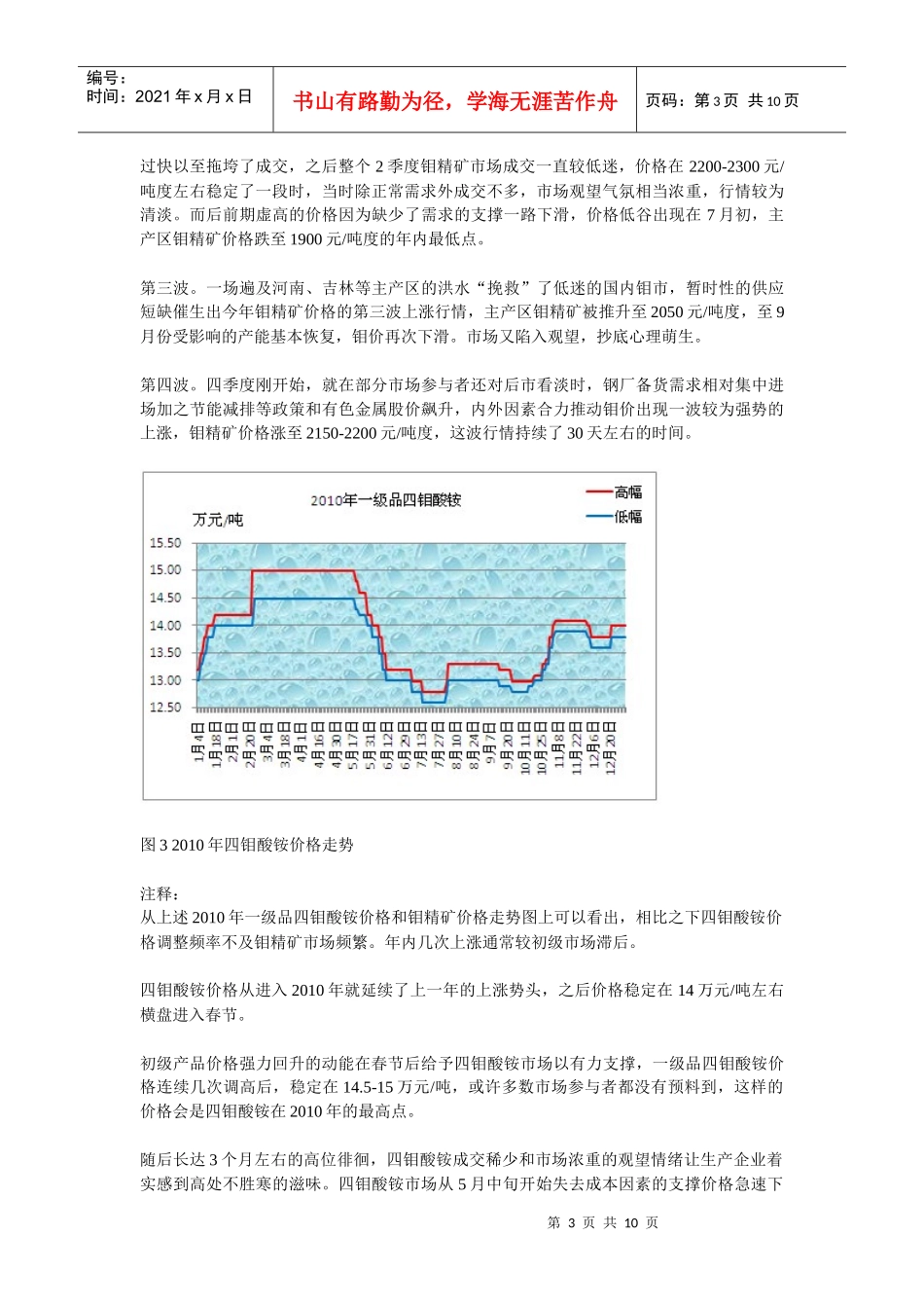 某年钼化工市场分析报告_第3页