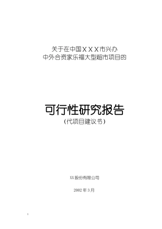 某大型超市项目的可行性研究报告
