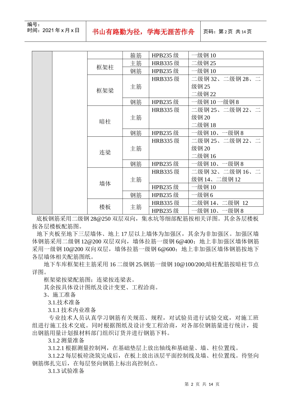 钢筋施工方案(北京某工程参考)_第2页