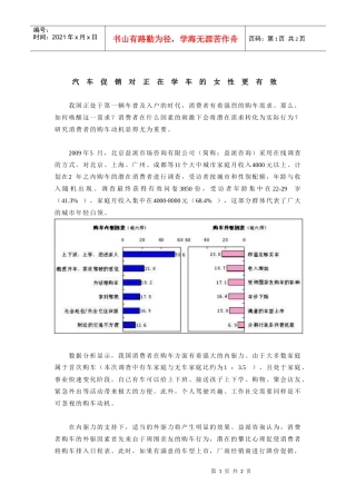 汽车促销对正在学车的女性更有效