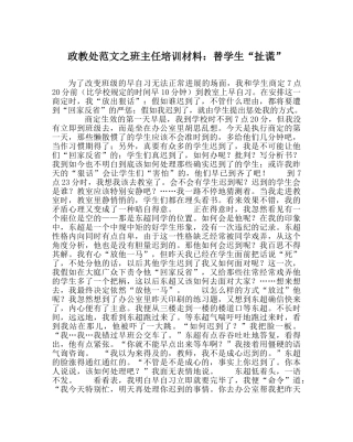 政教处范文班主任培训资料替学生“撒谎” 