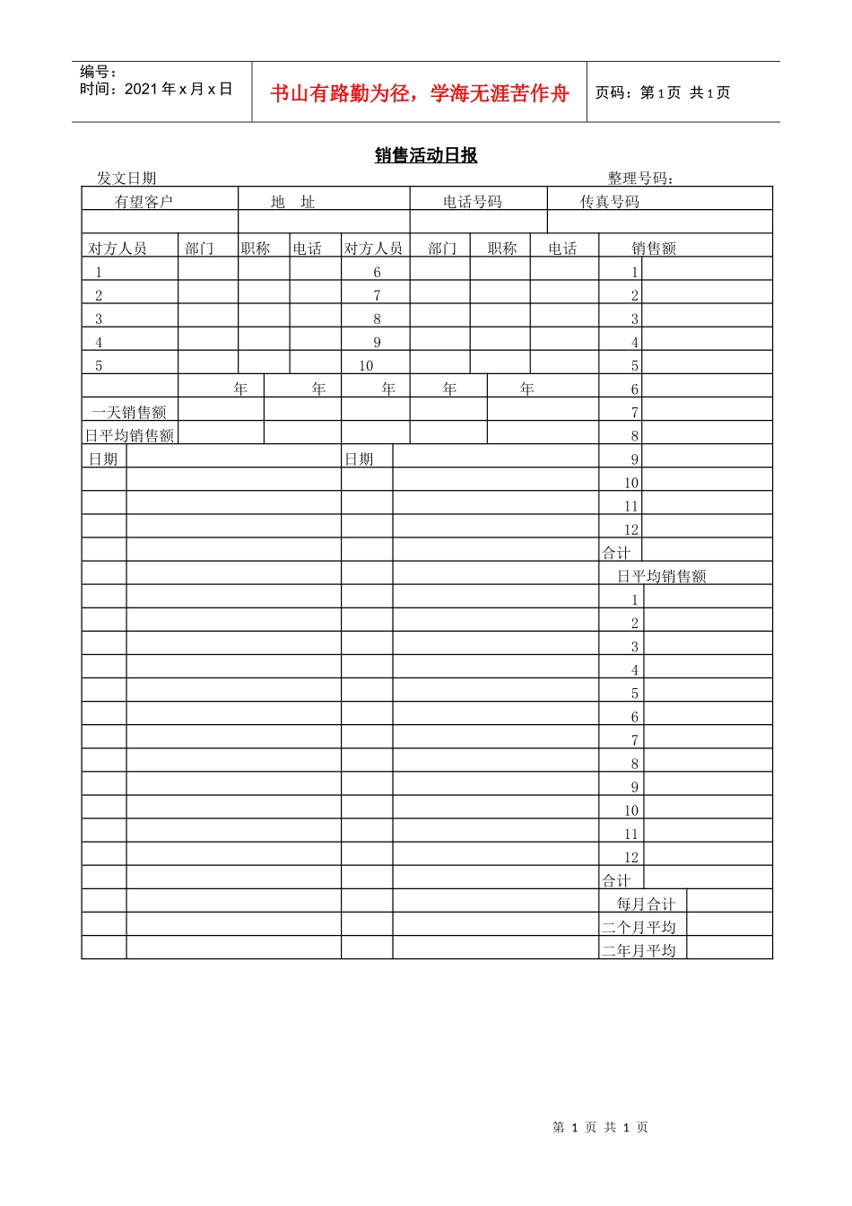 销售活动日报_第1页