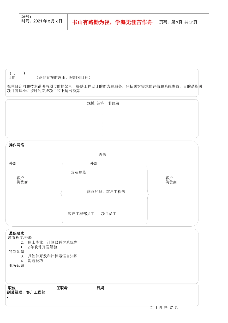 深圳某公司客户工程部岗位职责说明书_第3页