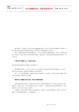 热销文胸销售报告