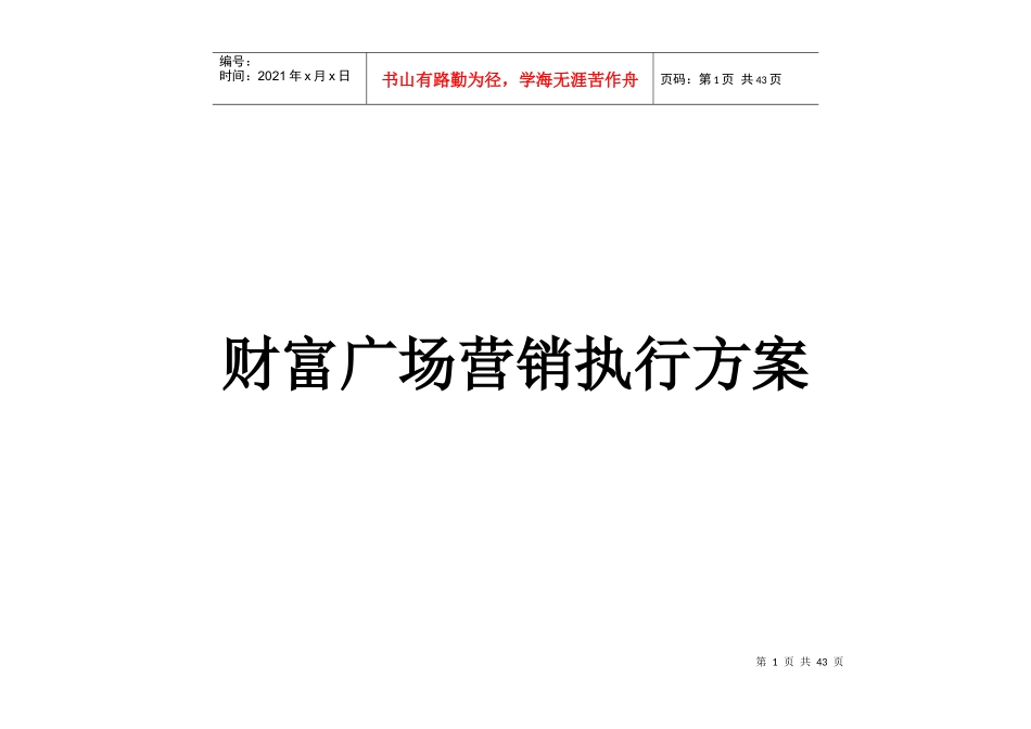 财富广场营销执行方案_第1页