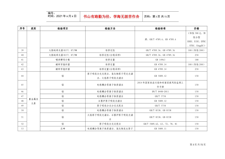 食品检测上海市指导价格(DOC136页)_第3页