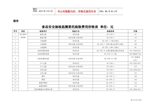食品检测上海市指导价格(DOC136页)