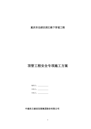 滨江路下穿道顶管施工方案