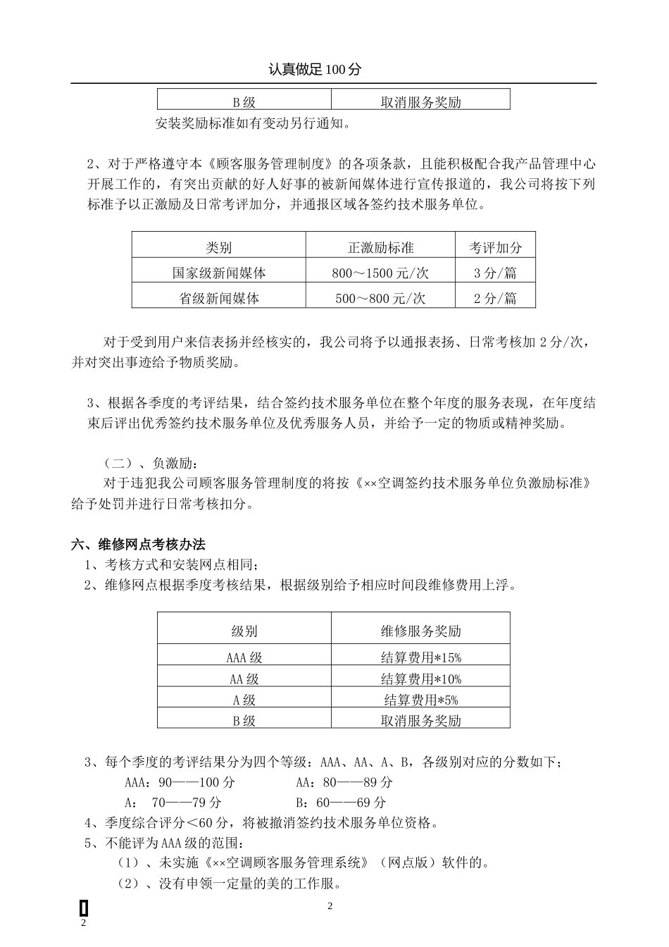 服务网点考评管理规定报告_第2页