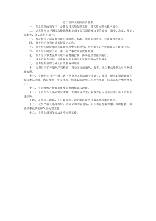 总工程ۥ师瓦斯防治责任制精选 