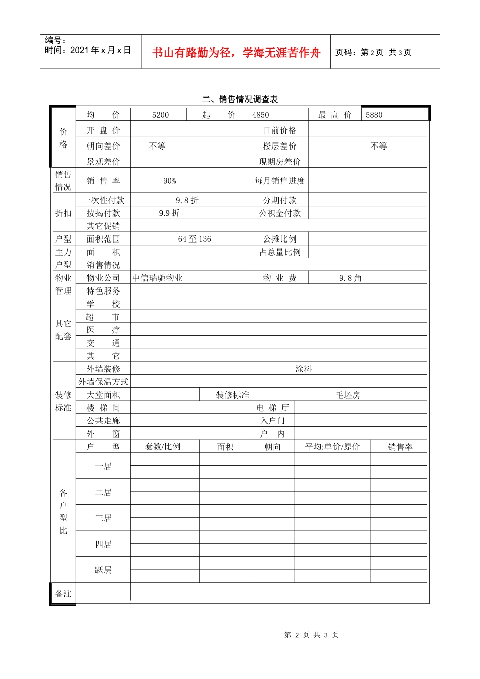 蓝水假日市场调查表_第2页