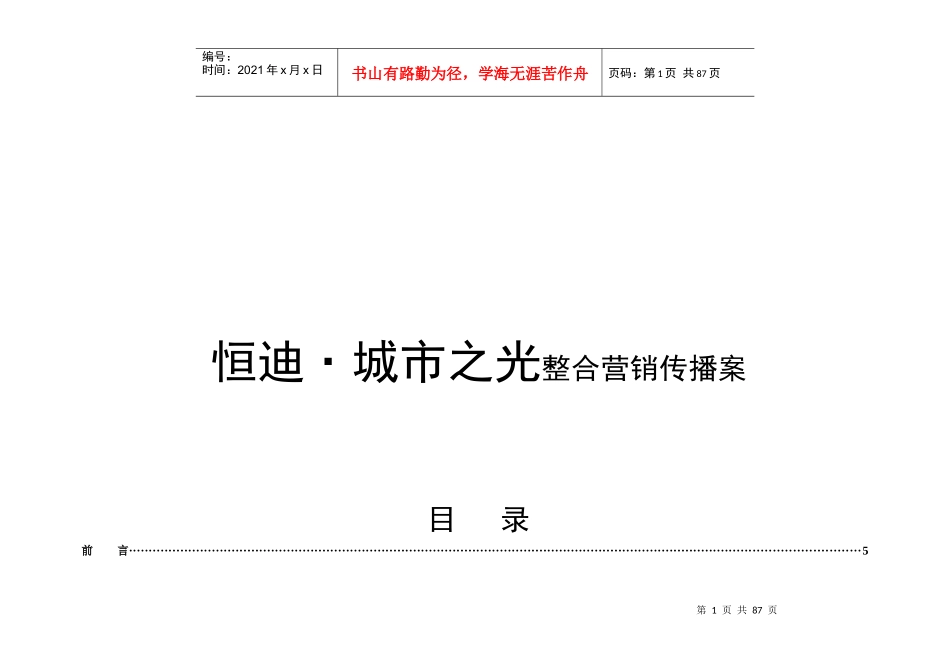 某城市之光整合营销传播方案_第1页