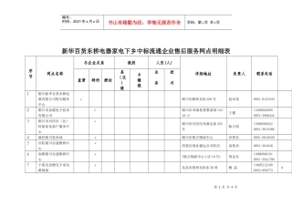 新华百货东桥电器家电下乡中标流通企业售后服务网点明...