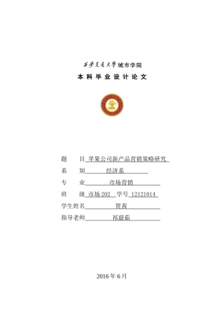 苹果公司新产品营销策略研究
