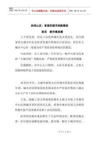 房地产行业某山庄项目营销推广策划