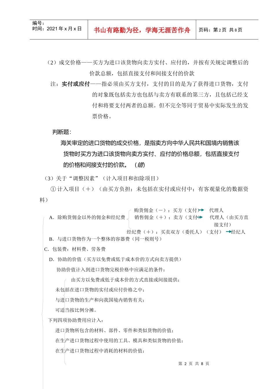 试谈报关货物完税价格的确定_第2页