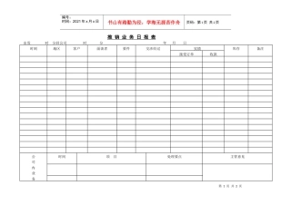 推销业务日报表