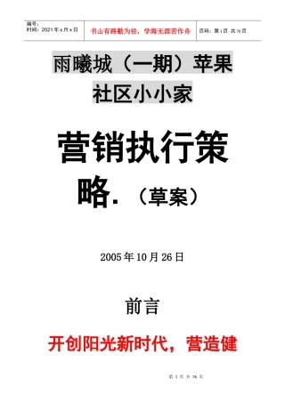 房地产项目营销执行策略