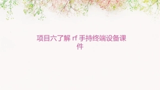 项目六了解RF手持终端设备课件