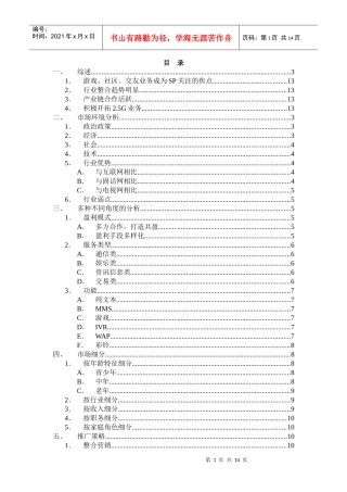 某通信公司增值服务总结