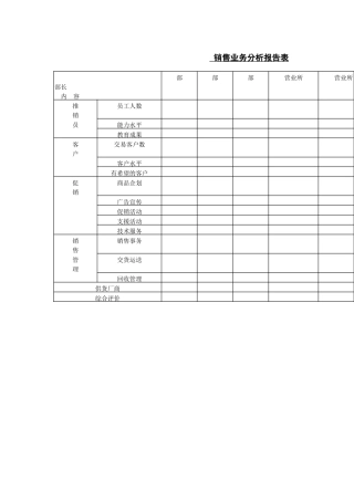 销售业务分析报告表(1)