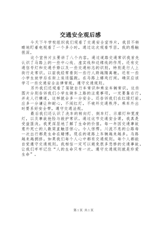 交通安全观后感_1